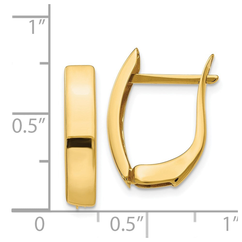 14K Gelbgold Poliert Klappbar Ohrstecker