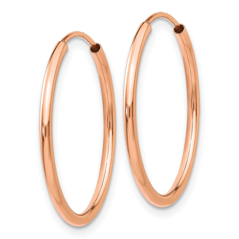 14K Roségold Poliert Endlos Röhre Creolen