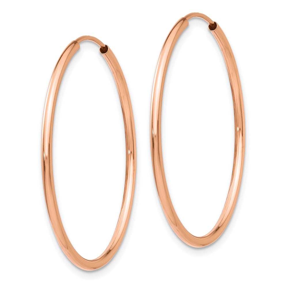 14K Roségold Poliert Endlos Röhre Creolen