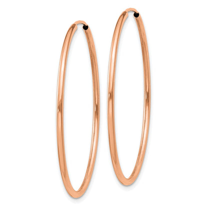 14K Roségold Poliert Endlos Röhre Creolen
