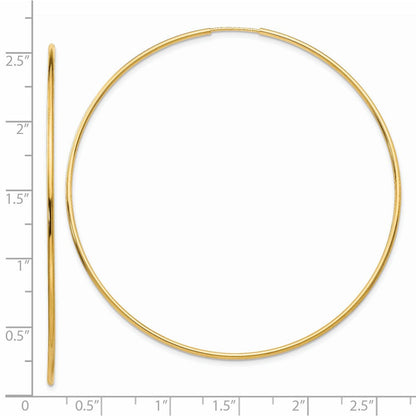 14K Gelbgold Poliert Endlos Röhre Creolen