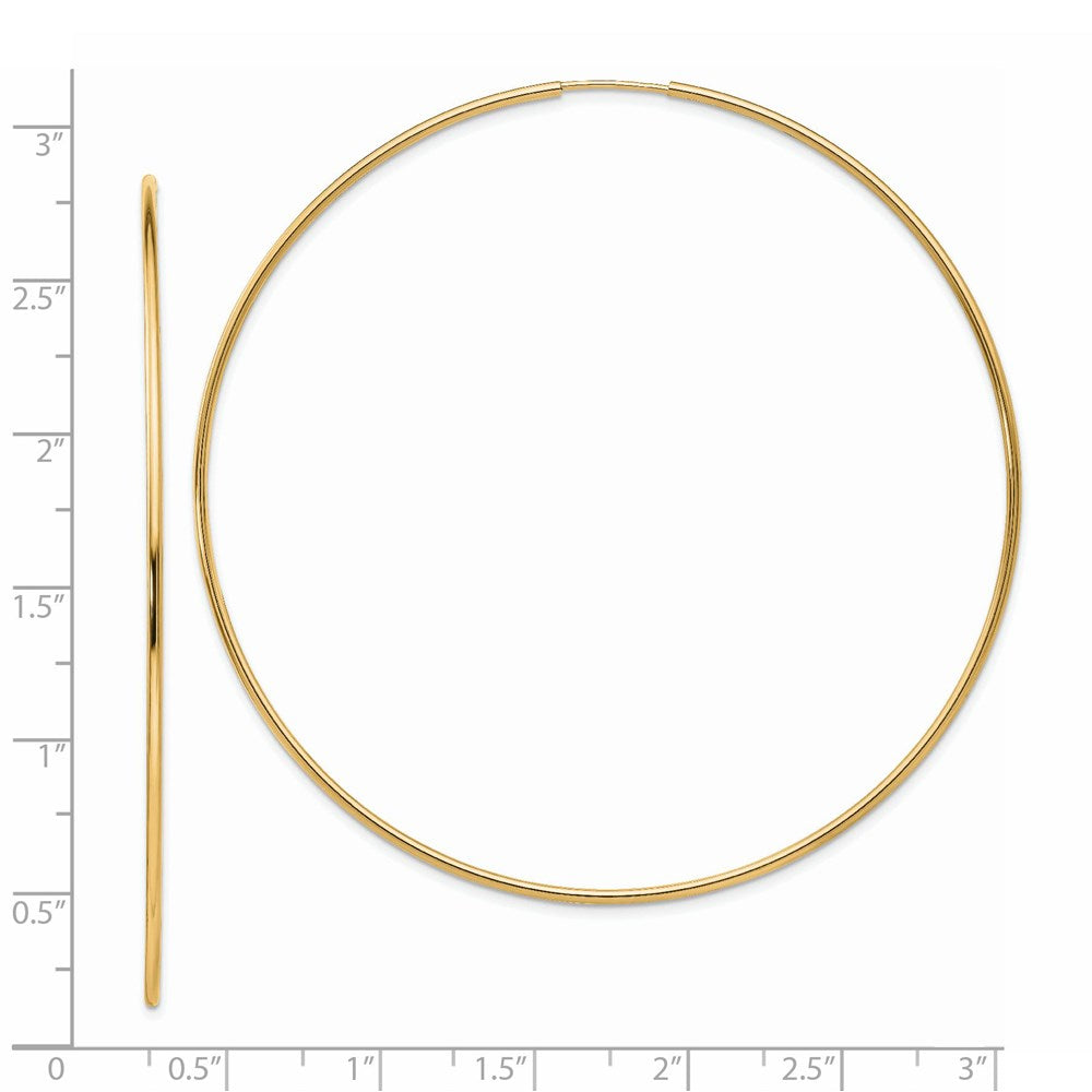 14K Gelbgold Poliert Endlos Röhre Creolen