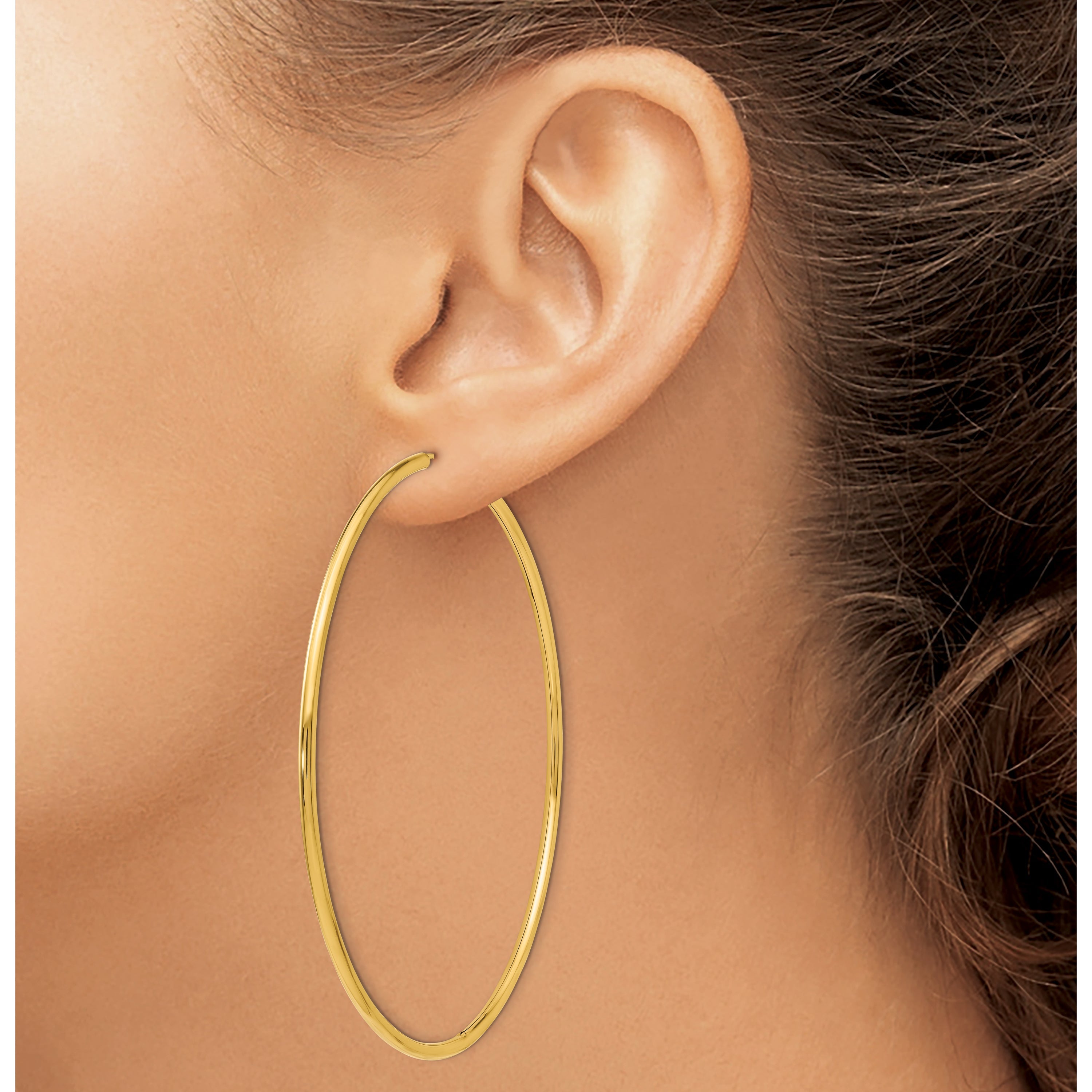14K Gelbgold Endlos Creolen