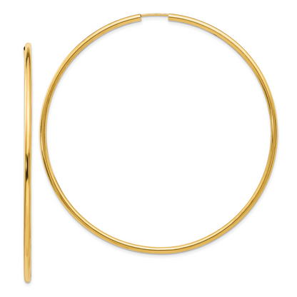 14K Gelbgold Endlos Creolen
