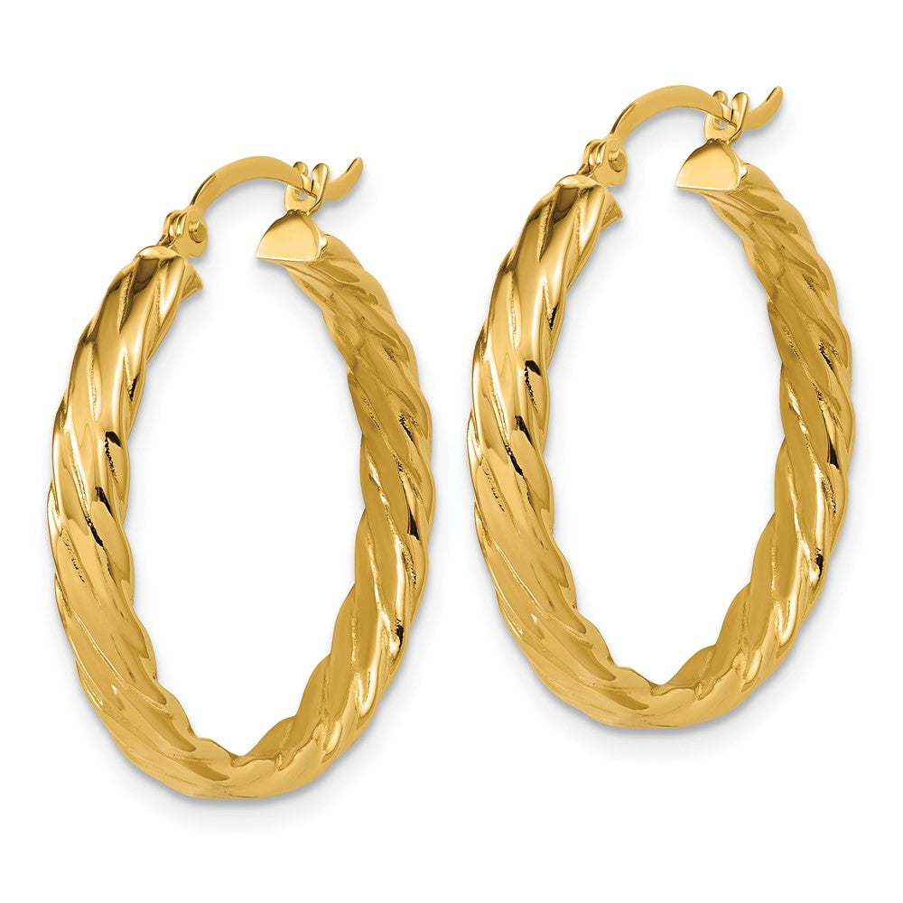 14K Gelbgold 3.25mm Gemustert Creolen