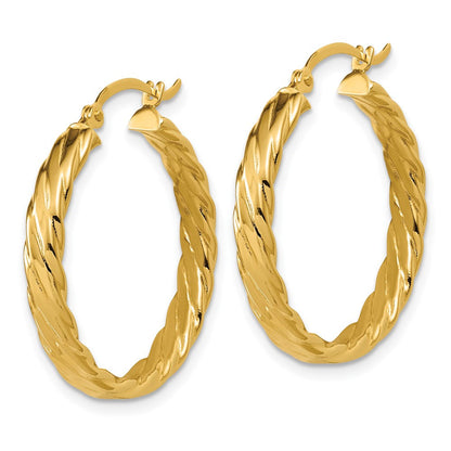 14K Gelbgold 3.25mm Gemustert Creolen