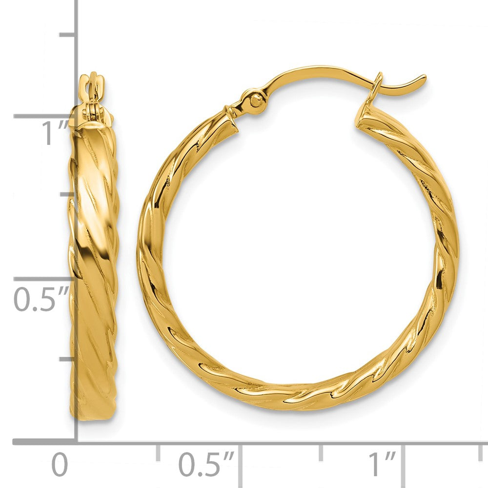 14K Gelbgold 3.25mm Gemustert Creolen