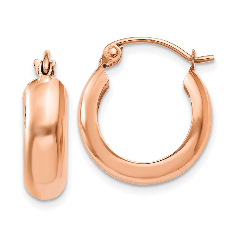 14K Roségold Poliert Klein Creolen