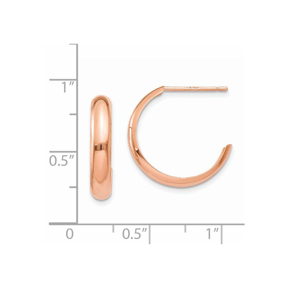 14K Roségold Poliert Creolen