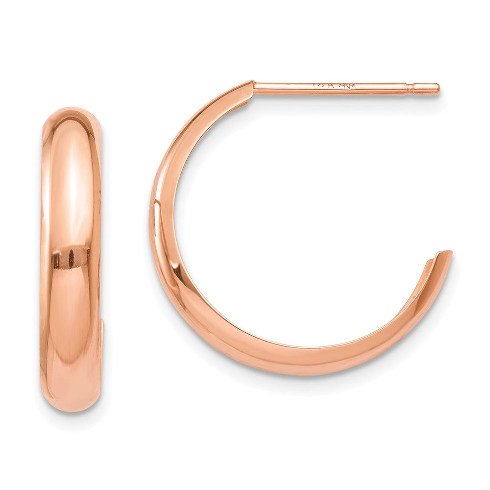 14K Roségold Poliert Creolen