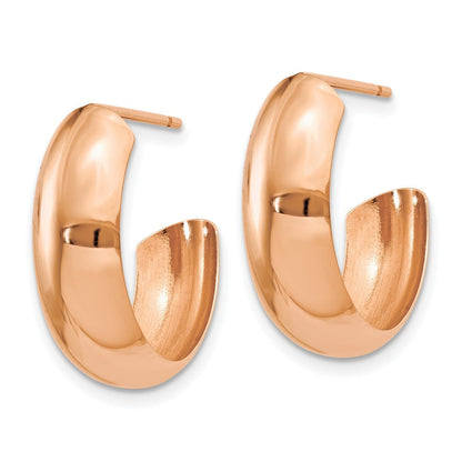 14K Roségold Poliert Creolen