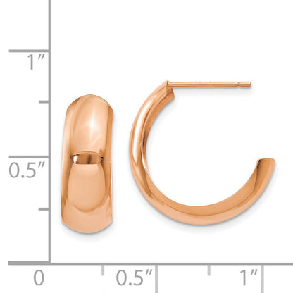 14K Roségold Poliert Creolen