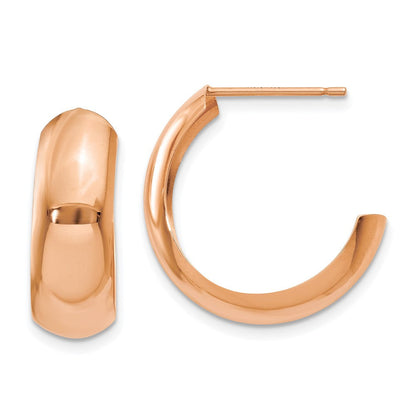 14K Roségold Poliert Creolen