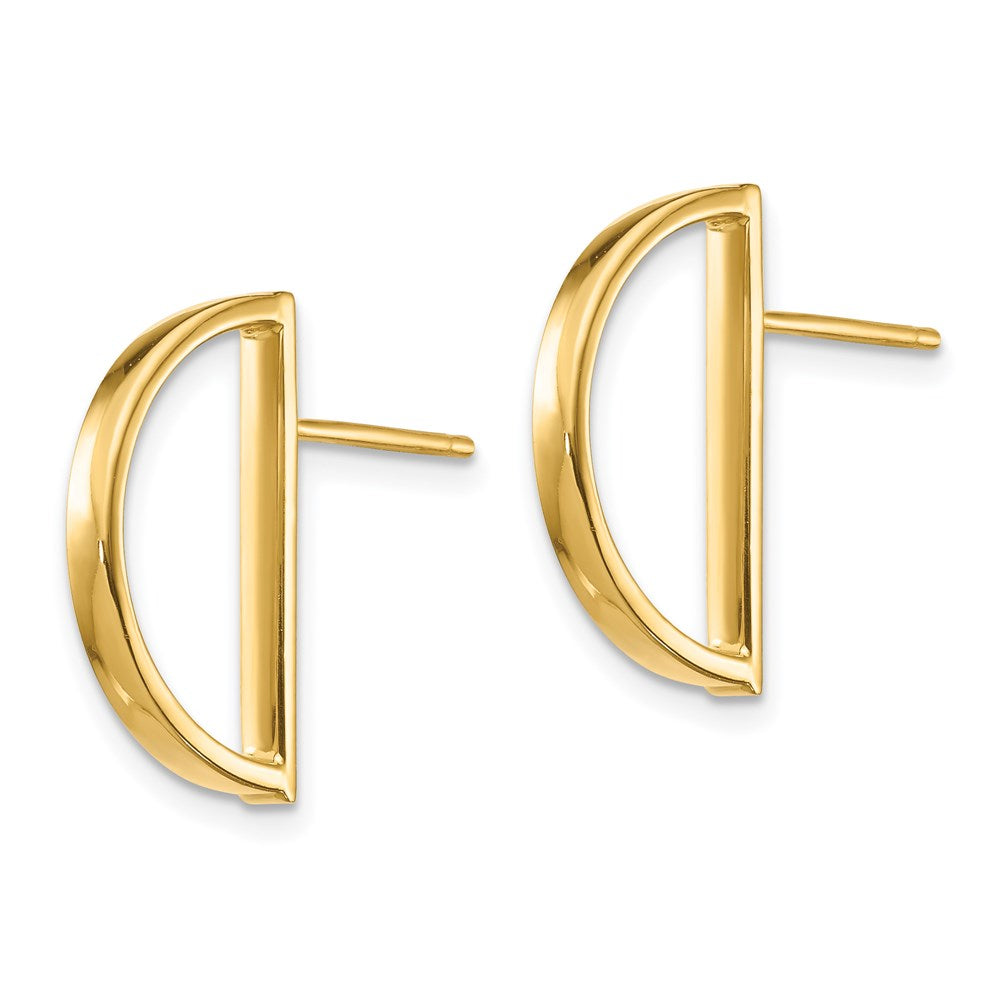 14K Gelbgold Halb Kreis Ohrstecker