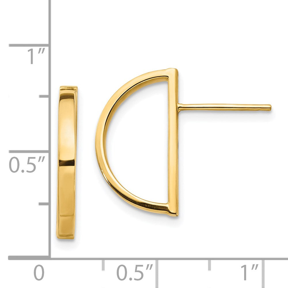 14K Gelbgold Halb Kreis Ohrstecker