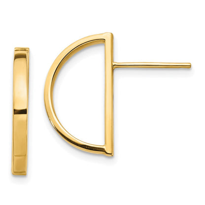 14K Gelbgold Halb Kreis Ohrstecker