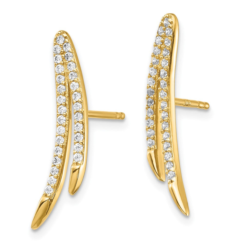 14K Gelbgold Zirkonia Ohr Climber Ohrringe