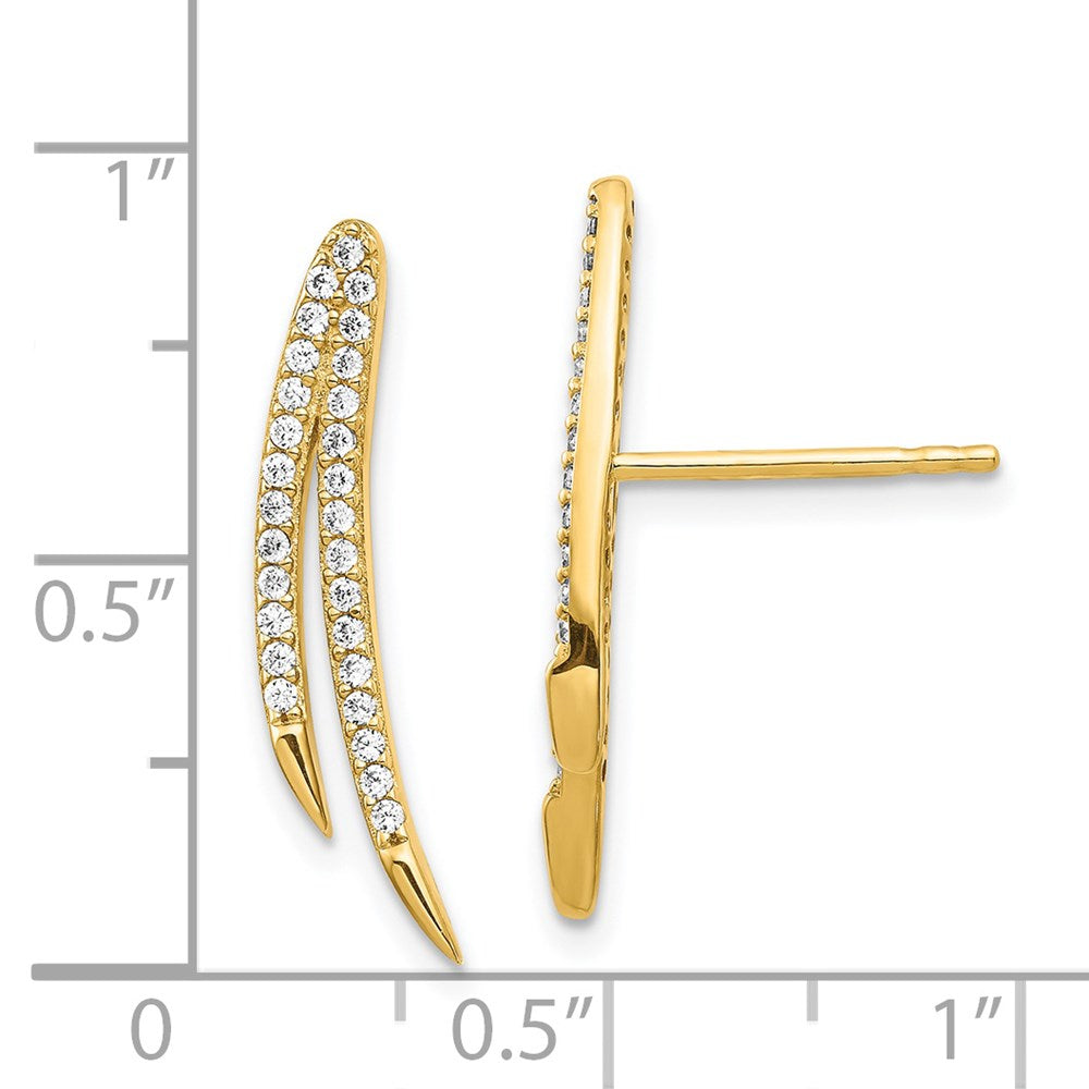 14K Gelbgold Zirkonia Ohr Climber Ohrringe