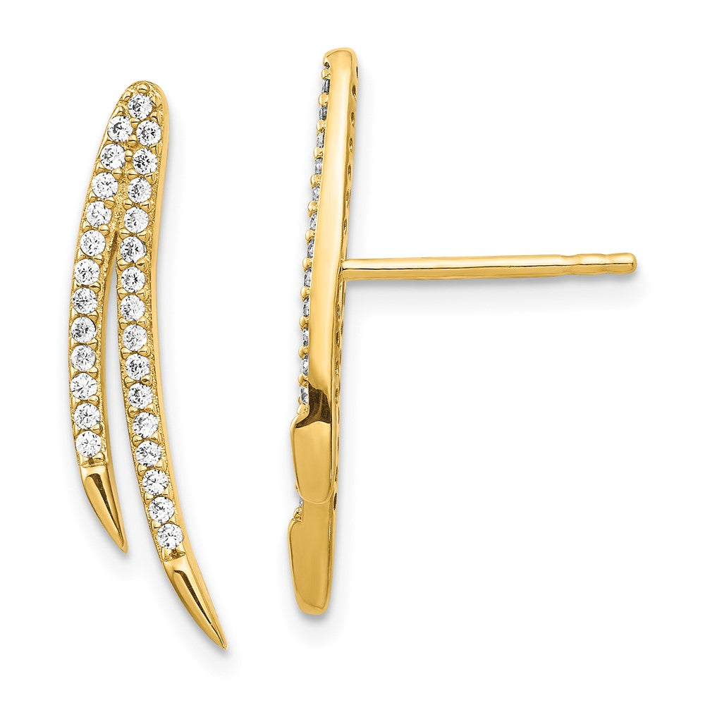 14K Gelbgold Zirkonia Ohr Climber Ohrringe