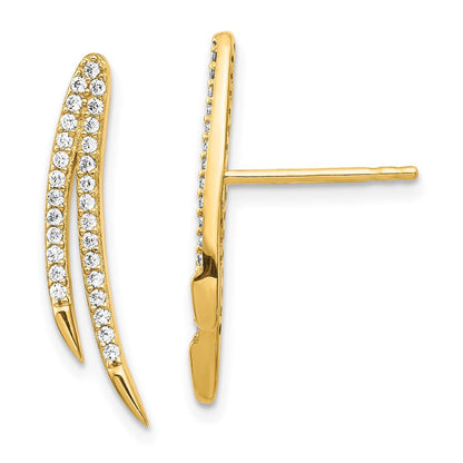 14K Gelbgold Zirkonia Ohr Climber Ohrringe