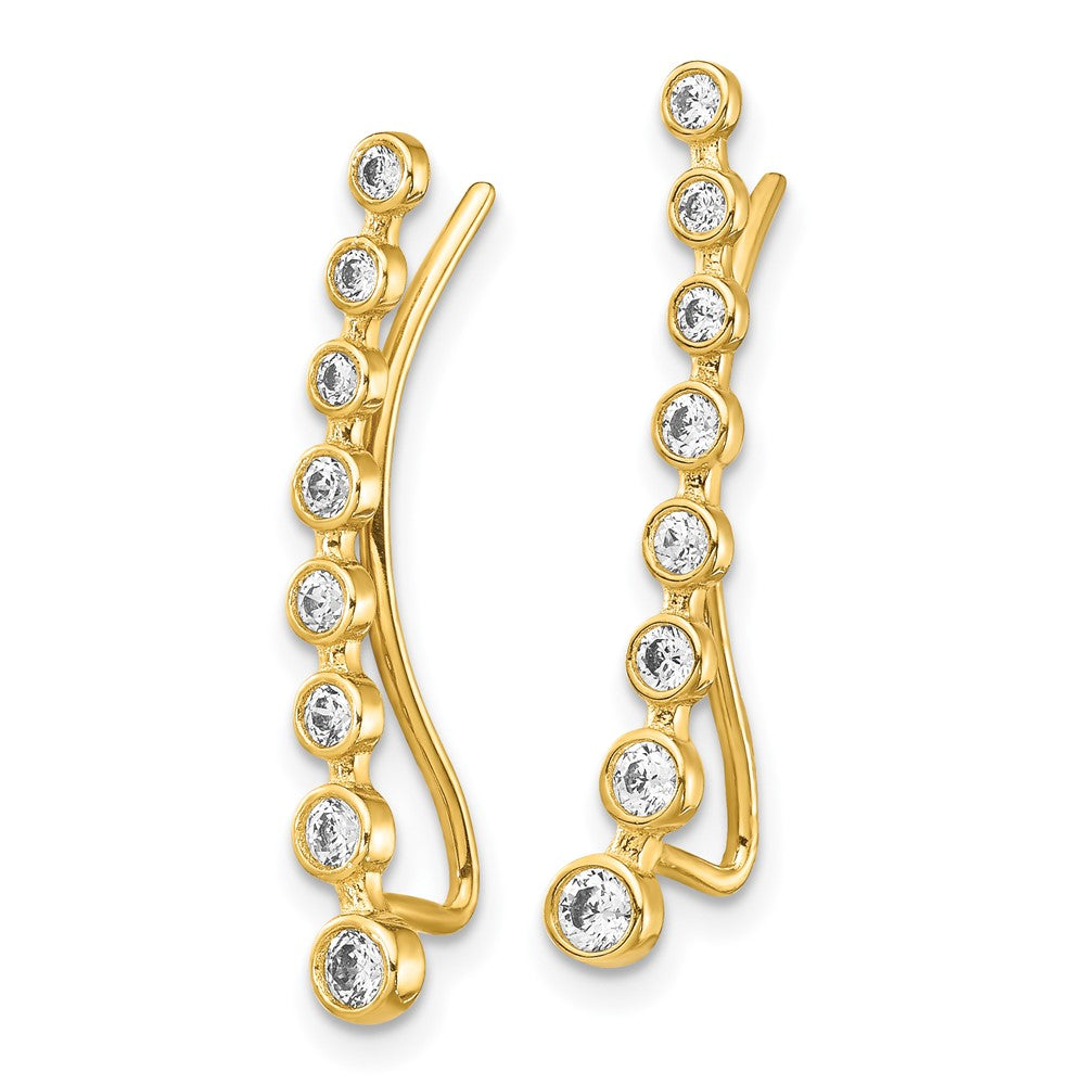 14K Gelbgold Zirkonia Ohr Climber Ohrringe