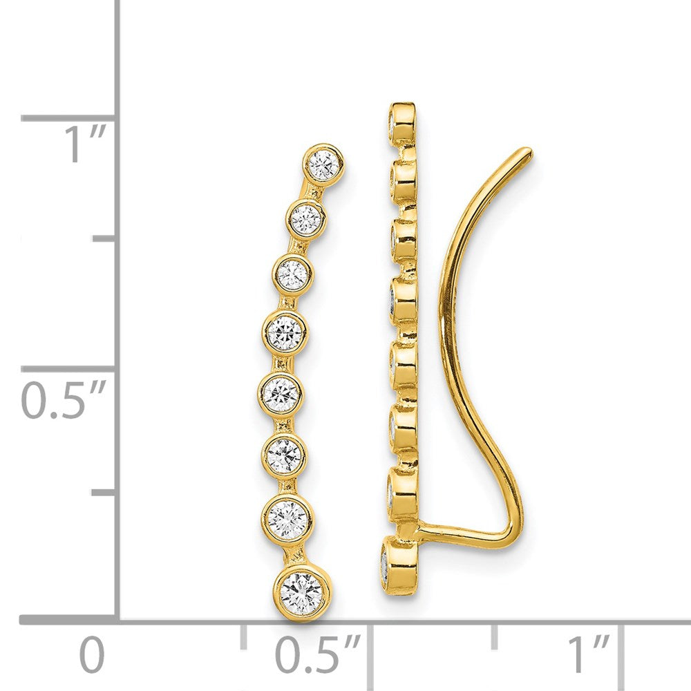 14K Gelbgold Zirkonia Ohr Climber Ohrringe