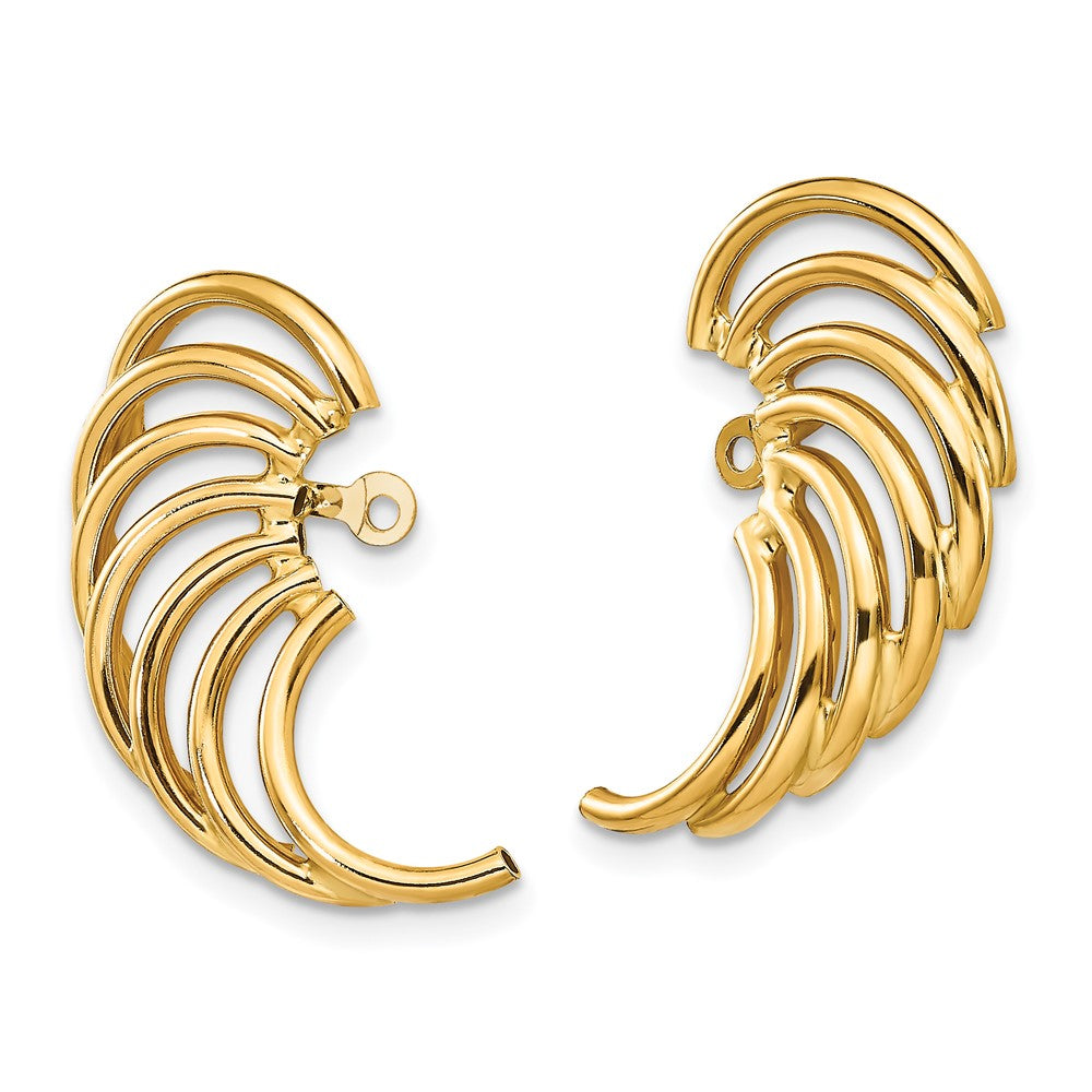 14K Gelbgold Poliert Wirbel Geformt Ohrring Jacken