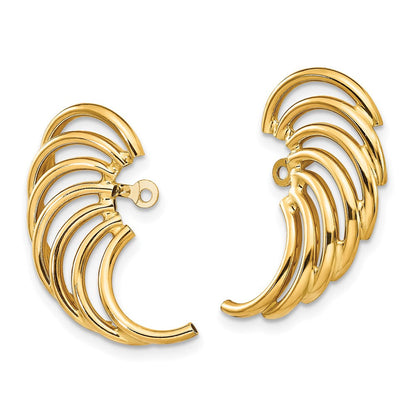 14K Gelbgold Poliert Wirbel Geformt Ohrring Jacken
