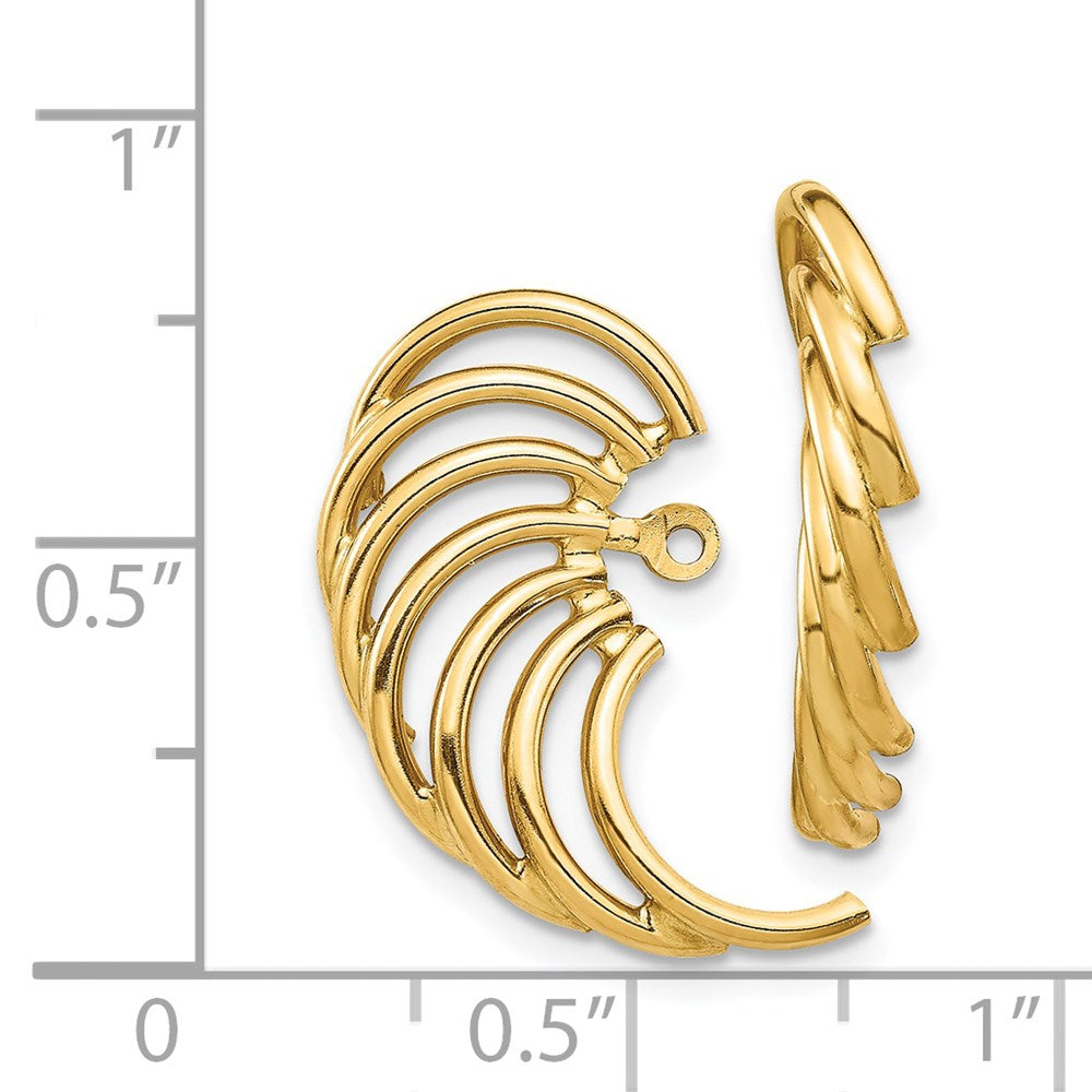 14K Gelbgold Poliert Wirbel Geformt Ohrring Jacken