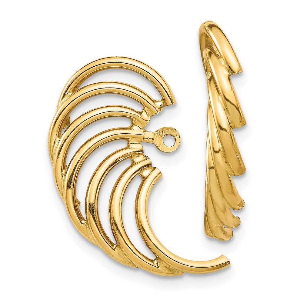 14K Gelbgold Poliert Wirbel Geformt Ohrring Jacken