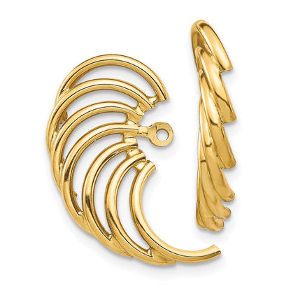 14K Gelbgold Poliert Wirbel Geformt Ohrring Jacken