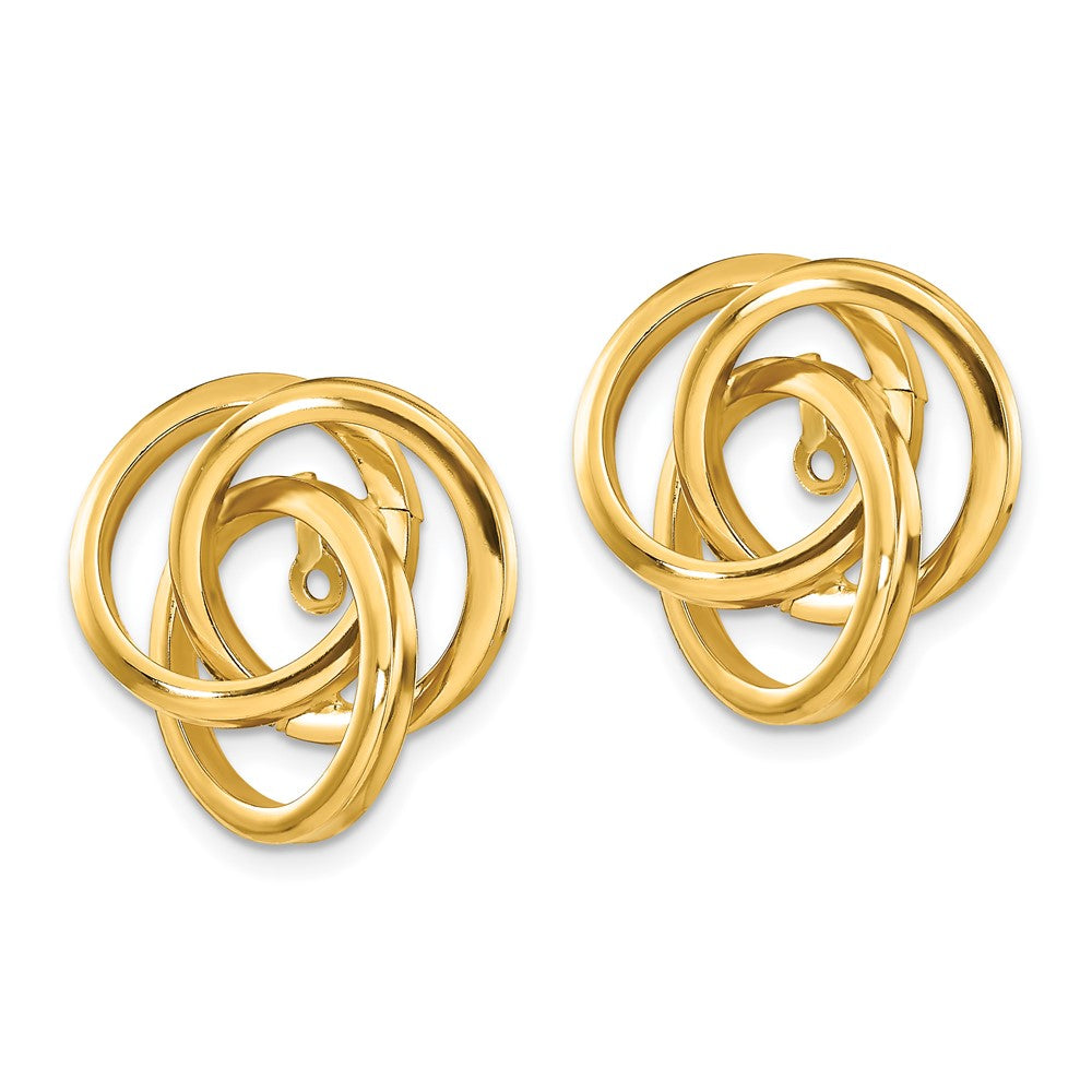14K Gelbgold Poliert Liebe Knoten Ohrring Jacken