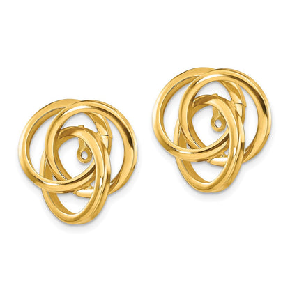 14K Gelbgold Poliert Liebe Knoten Ohrring Jacken