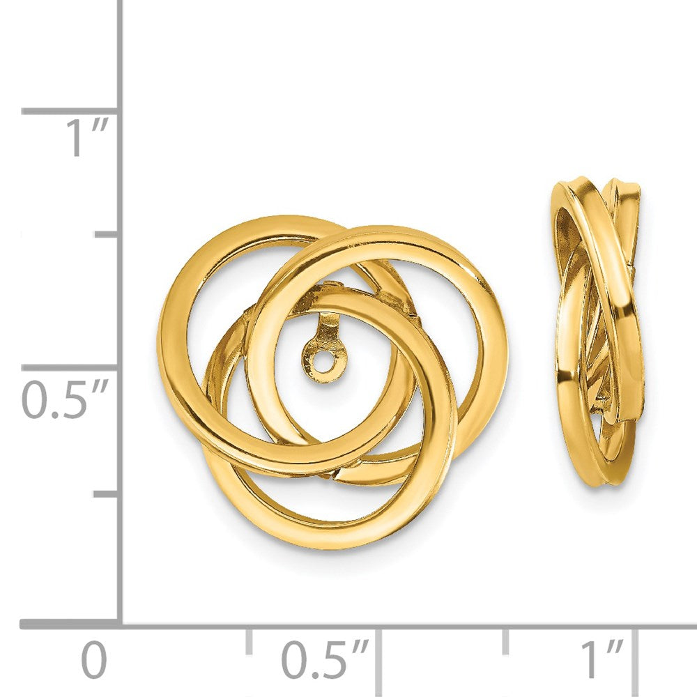 14K Gelbgold Poliert Liebe Knoten Ohrring Jacken