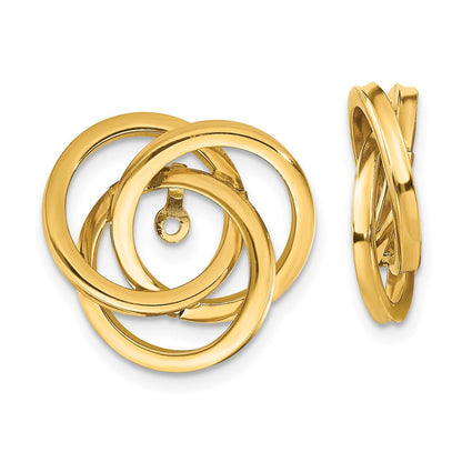 14K Gelbgold Poliert Liebe Knoten Ohrring Jacken