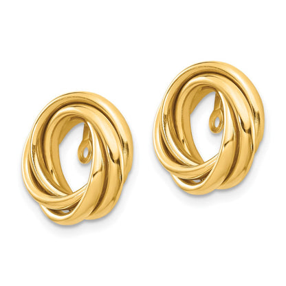 14K Gelbgold Poliert Liebe Knoten Ohrring Jacken