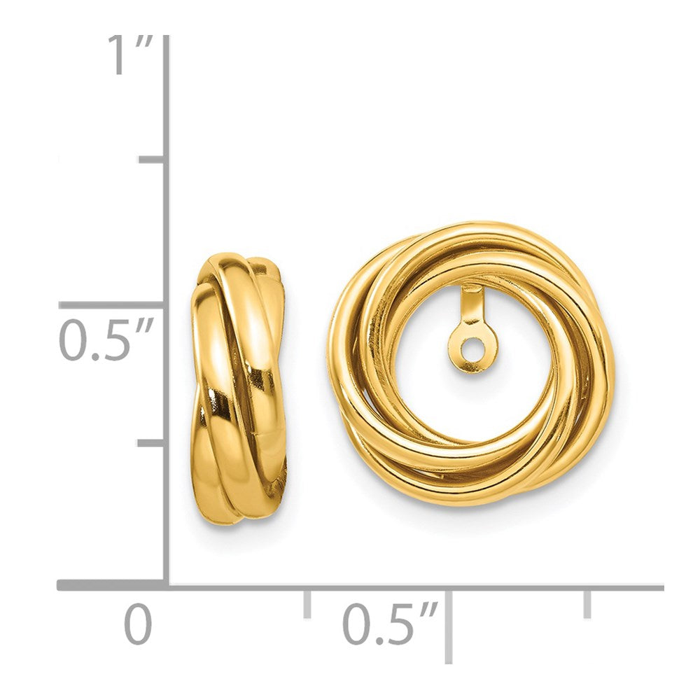 14K Gelbgold Poliert Liebe Knoten Ohrring Jacken
