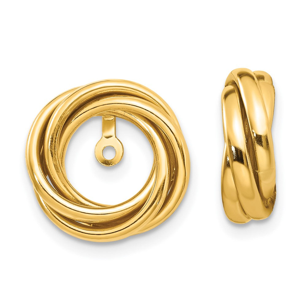 14K Gelbgold Poliert Liebe Knoten Ohrring Jacken