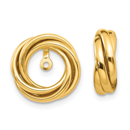 14K Gelbgold Poliert Liebe Knoten Ohrring Jacken