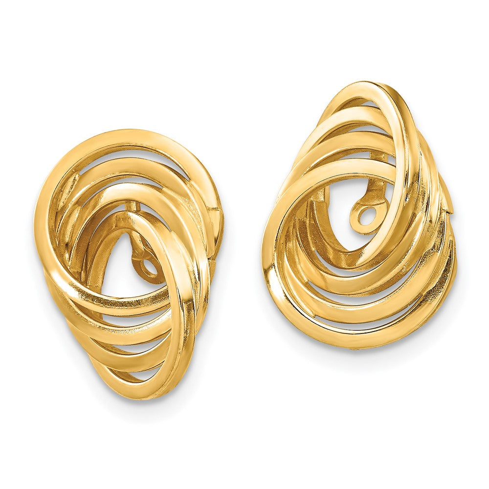 14K Gelbgold Poliert Liebe Knoten Ohrring Jacken