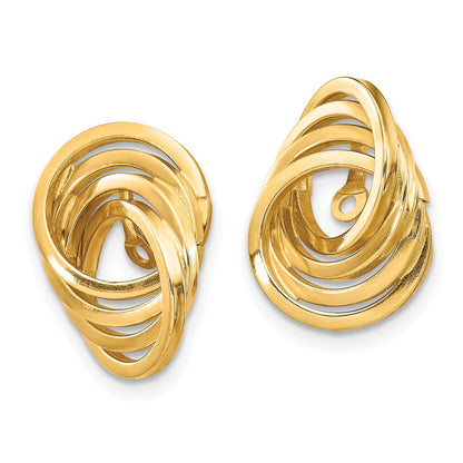 14K Gelbgold Poliert Liebe Knoten Ohrring Jacken