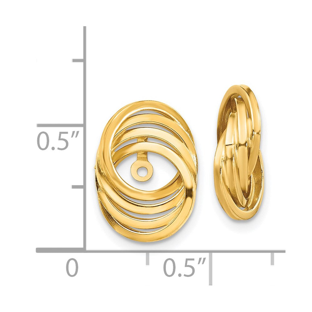 14K Gelbgold Poliert Liebe Knoten Ohrring Jacken