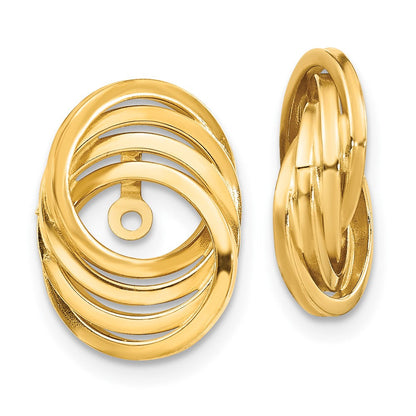 14K Gelbgold Poliert Liebe Knoten Ohrring Jacken