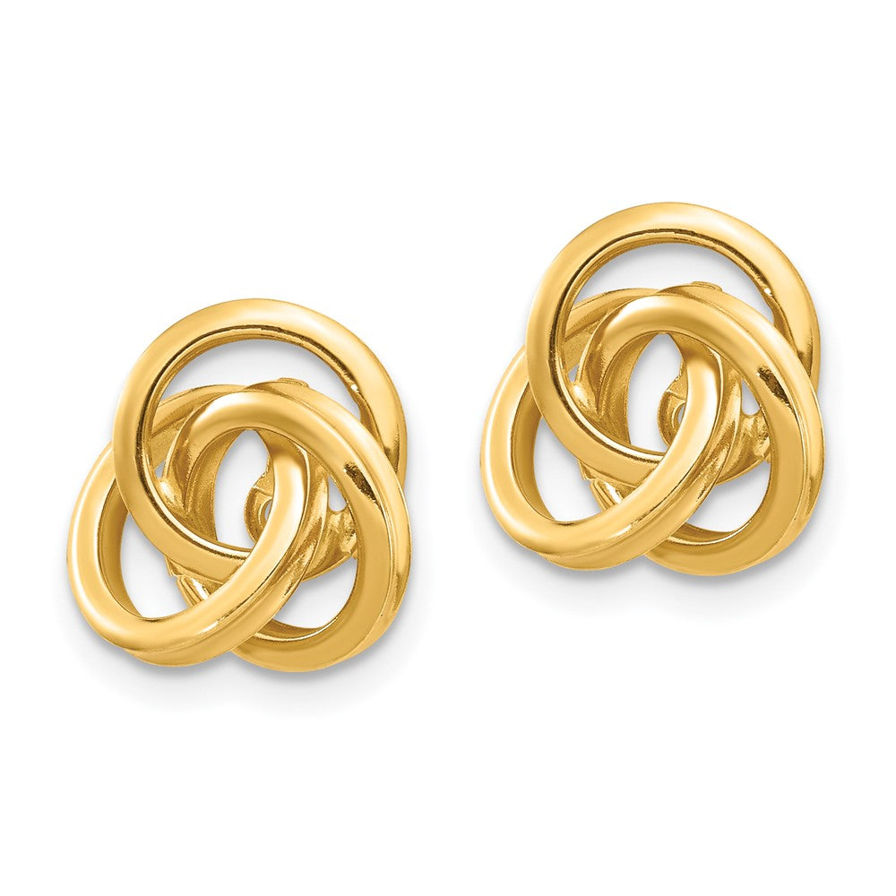 14K Gelbgold Poliert Liebe Knoten Ohrring Jacken