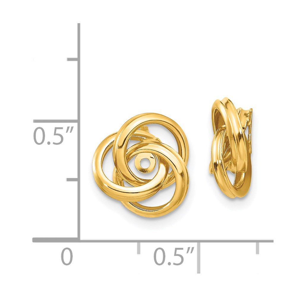 14K Gelbgold Poliert Liebe Knoten Ohrring Jacken