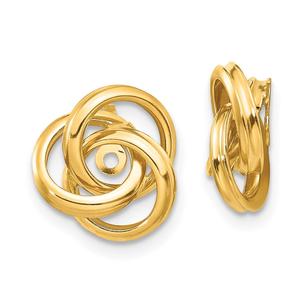 14K Gelbgold Poliert Liebe Knoten Ohrring Jacken