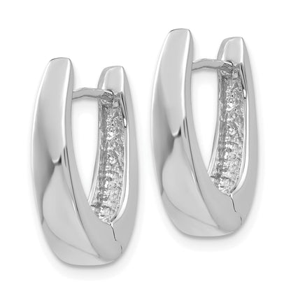 14K Weißgold Klappbar Creolen