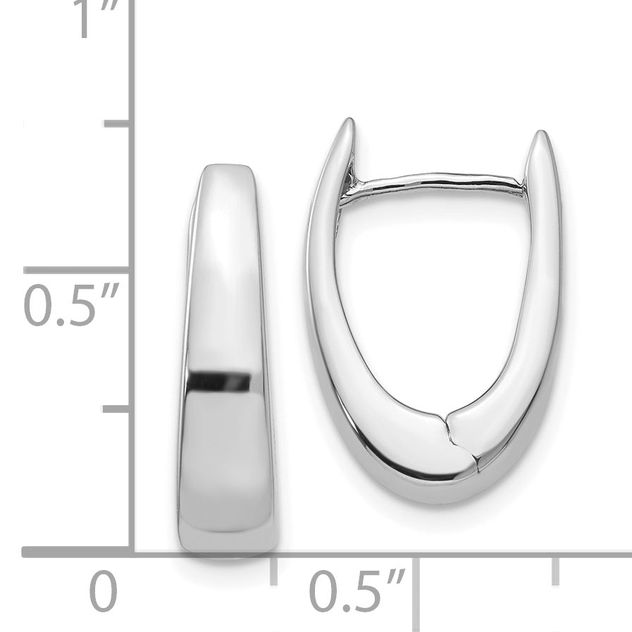 14K Weißgold Klappbar Creolen
