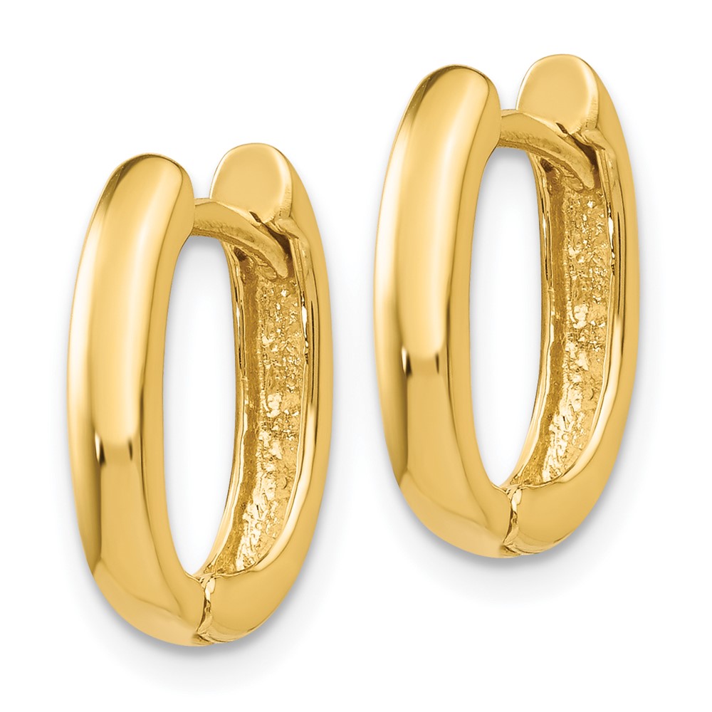 14K Gelbgold Oval Klappbar Creolen