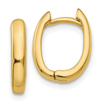 14K Gelbgold Oval Klappbar Creolen